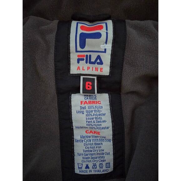 Fila ALPINE Ski Snow Suit Winter Womens 1 Piece Black Size 6 A001492 - Picture 12 of 16